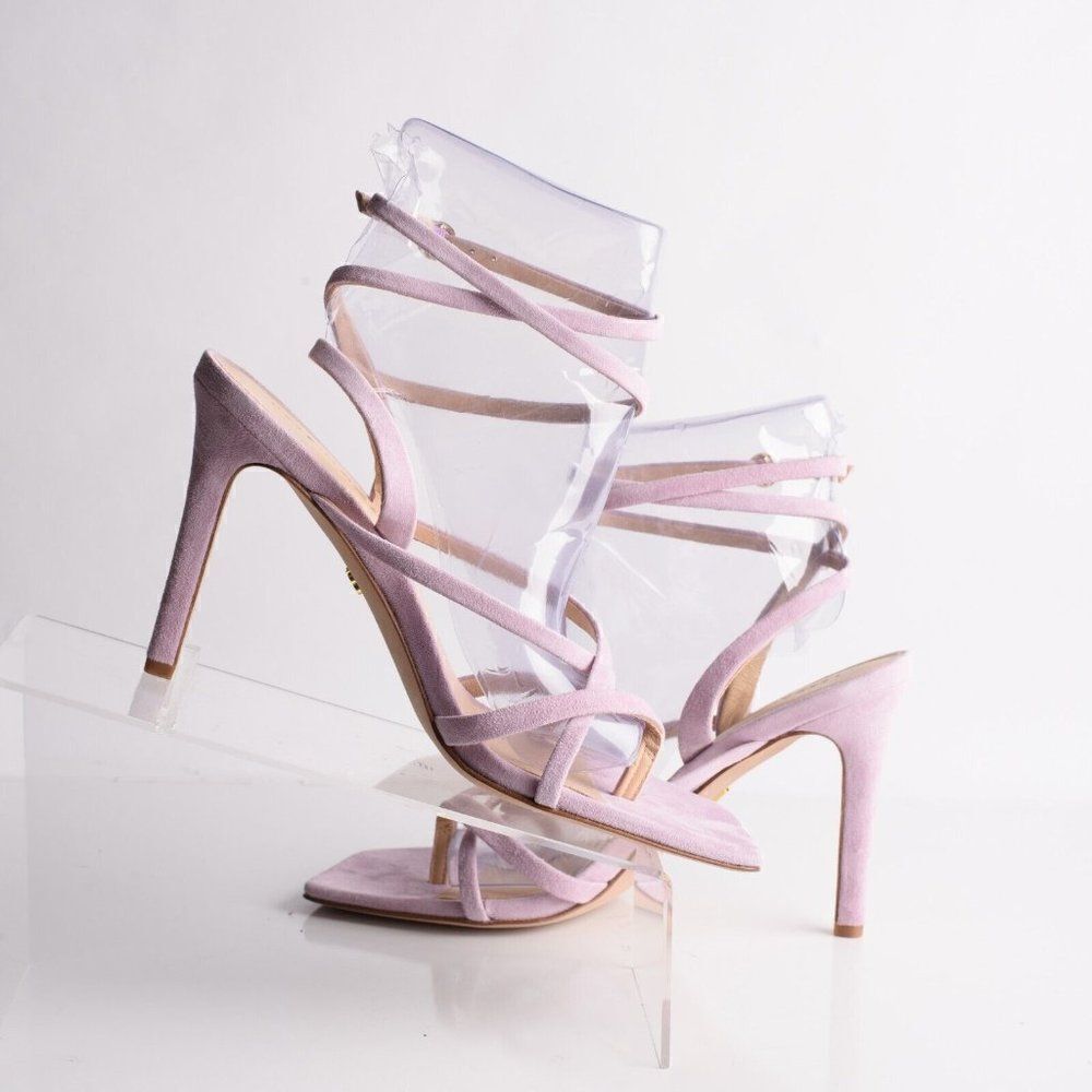 Veronica Beard Womens Abriella Strappy Suede Sandals Heels Lavendar EU 39 US 9 - Picture 2 of 9
